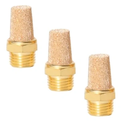 Abbildung von Pneumatik Schalldämpfer aus Sinterbronze 1/4&quot; 3er Set Druckluftschalldämpfer Industriequalität (3, 1/4&quot;)