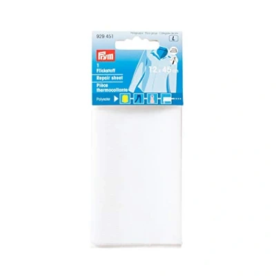 Abbildung von Flickstoff Polyester weiß 12 x 45 cm zum Bügeln