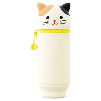 Abbildung von LIHITLAB Kawaii Japanische Katze Stand Up Federmäppchen für Schule Büro Uni, Niedliche Schulbedarf, Tier Stifthalter Bleistifttasche Halter Teen Mädchen, Künstler Federmäppchen, Calico Cat (A7712 7)