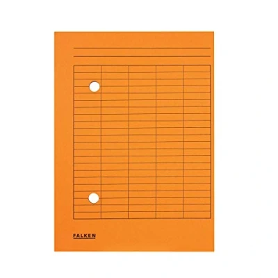 Abbildung von Original Falken 100er Pack Umlaufmappe. Made in Germany. Aus Recycling Karton für DIN A4 mit 2 seitiger Organisationsdruck orange Blauer Engel Hefter Büro,Schule und mobile Organisation