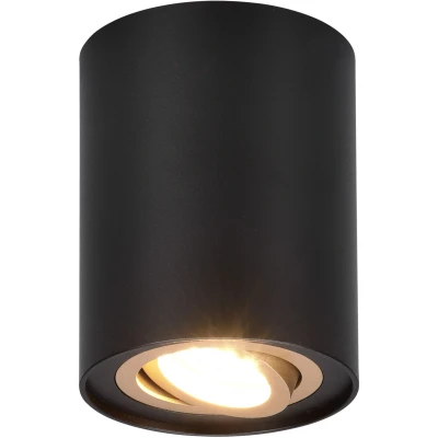 Abbildung von Trio Leuchten Deckenleuchte Cookie 612900180, Metall Schwarz/goldfarbig, exkl. 1x GU10