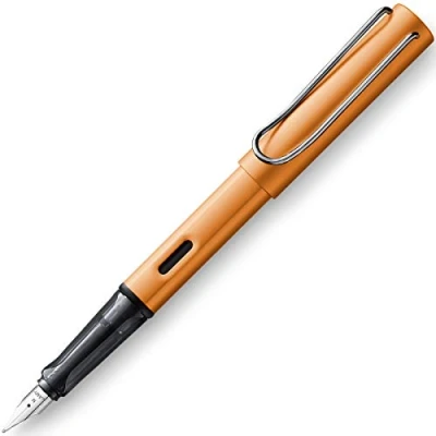 Abbildung von Lamy 1233452 AL star Füllhalter 27 Füller aus Aluminium in der Farbe Bronze mit transparentem Griffstück und Stahlfeder Federstärke F