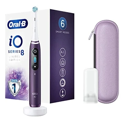 Abbildung von Oral B iO Series 8 Elektrische Zahnbürste, wiederaufladbar, mit 1 Griff künstlicher Intelligenz, Bürste und Premium Reiseetui