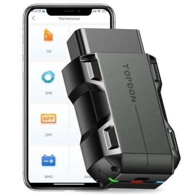 Abbildung von TOPDON Topscan OBD2 Diagnosegerät, Bluetooth OBDII Diagnosewerkzeug für All System, Bidirektionale Kontrolle/Aktive Test, Fahrzeugleistungstest iPhone &amp; Android Software 1 Jahr Gratis