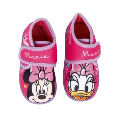 Abbildung von Minnie Mouse Hausschuhe für Mädchen mit rutschfester Sohle Slippers Halbstiefel, Rosa, 22 EU