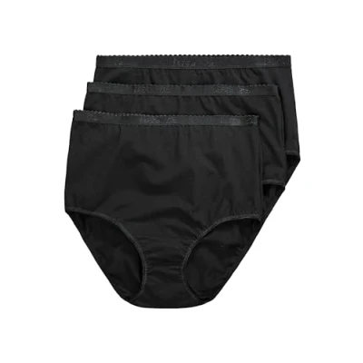 Abbildung von Ulla Popken Damen Slips, 3er Pack Slip, Schwarz, 66