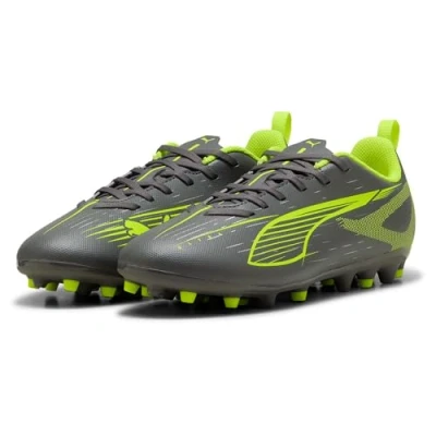 Abbildung von Puma Ultra 5 PLAY MG JR Unisex Fußballschuh Nocken für Kinder, Größe: 38, Matte aged silver/yellow alert Schuhe