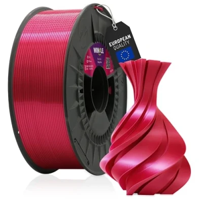 Abbildung von WINKLE PLA Silk Filament 1.75mm Rubin Rosa, 1kg Spule, 3D Drucker Kompatibel mit FDM Druckern, Druckmaterialien, Maßgenauigkeit +/ 0.05mm, Leicht zu Bedrucken, Seidenfinish