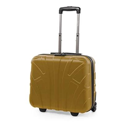 Abbildung von suitline Pilotentrolley Hartschale, Business Trolley, Kabinengepäck, Handgepäck Pilotenkoffer, Bordcase, Bordgepäck, TSA, ABS, 2 Rollen, Herbstgold