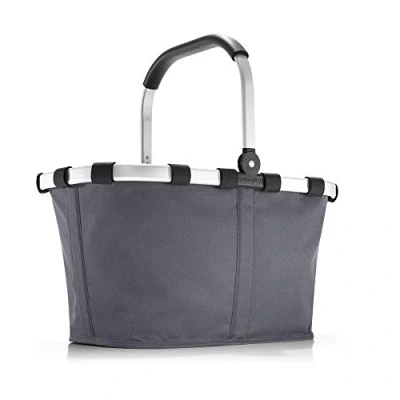 Abbildung von reisenthel carrybag Graphite Stabiler Einkaufskorb mit viel Stauraum und praktischer Innentasche Elegantes wasserabweisendes Design
