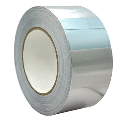 Abbildung von Tuloka 25m x 50mm Aluminiumband Aluminium Klebeband Aluminiumklebebänder selbstklebend, 1 Rolle in silber