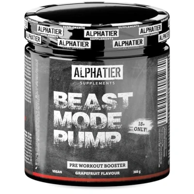 Abbildung von Alphatier Beastmode Pump Booster ohne Koffein + Creatin klumpenfrei Pre Workout 360 g Pulver hochdosiert mit Beta Alanin, Citrullin, Arginin