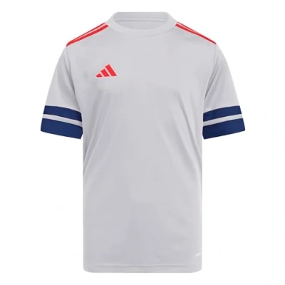 Abbildung von adidas Unisex Kinder SQUADRA25 Jersey Short Sleeve Kids, Glory Grey/Team Navy Blue 2/Pure Ruby, 13 14 Years