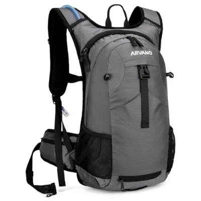 Abbildung von Arvano Trinkrucksack Fahrrad Rucksäck mit Trinkblase 2l, Thermofach, Klein Wanderrucksack für Damen &amp; Herren, Schwarz Skirucksack Wasserdicht Rucksack Wandern Mtb Skifahren Snowboard Motorrad