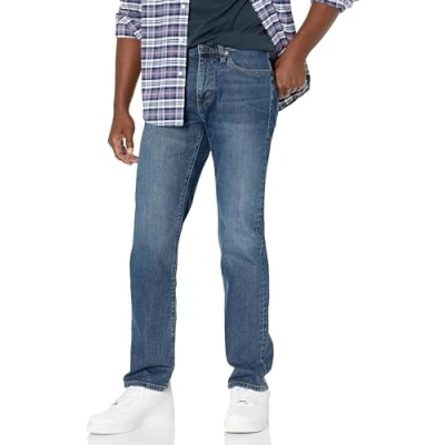 Abbildung von Amazon Essentials Herren Stretchjeans, Gerade Geschnitten, Vintage Waschung, 30W / 32L