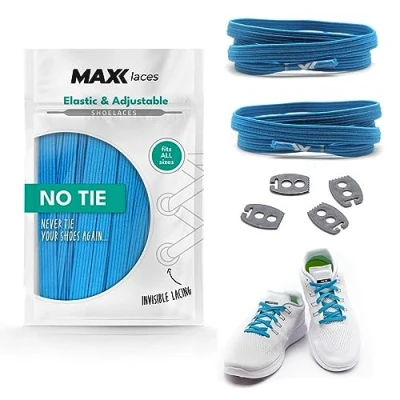 Abbildung von MAXX laces elastische Schnürsenkel ohne binden Gummi, Flexibel, Flach, Bequem, Einfach Stylischer Komfort und fester Halt Schuhbänder Schnüren, ideal für Sneaker, Laufschuhe, Sportschuhe