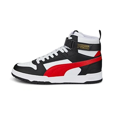 Abbildung von Puma RBD GAME Unisex Sneaker high, Größe: 38, White/high risk red/black/team gold Leder und lederimitat
