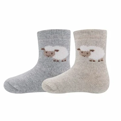 Abbildung von Ewers Thermo SCHÄFCHEN 2 PACK Socken für Kinder, Größe: 16 17, Grau/latte