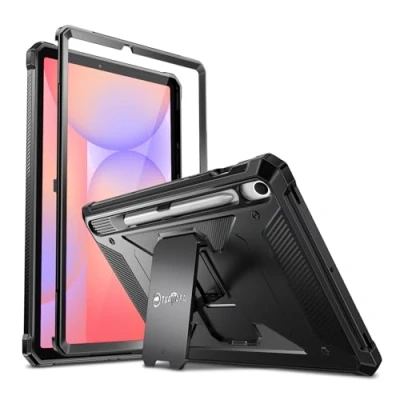Abbildung von Fintie Hülle für Samsung Galaxy Tab S9 FE 10.9 Zoll/Tab 11 Zoll 2023, Ganzkörper Rugged Hybrid Stand Schutzhülle mit eingebauter Schutzfolie, Schwarz