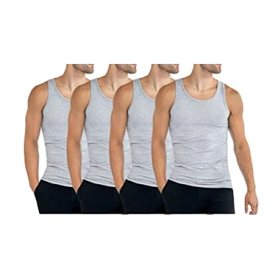 Abbildung von 4er Pack Herren Classic Unterhemden Männer Baumwolle Achselhemd Tank Top (as3, Alpha, l, Regular, grau)