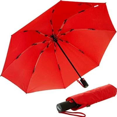Abbildung von iX brella Sturmschirm Voll Fiberglas Taschenschirm groß 106 cm mit farbigen Speichen rot