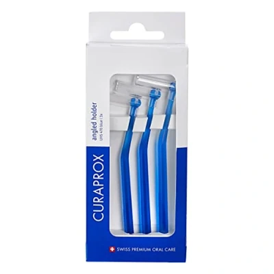 Abbildung von Curaprox UHS 470 angled holder with 3x blue holders + caps
