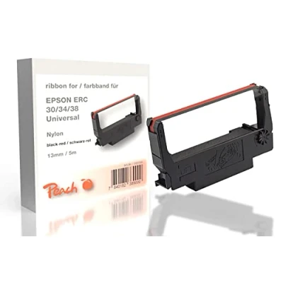 Abbildung von Peach ERC 30/34/38, bk/red, Nylon, 13mm/5m, Ribbon kompatibel zu Epson, Schwarz Rot