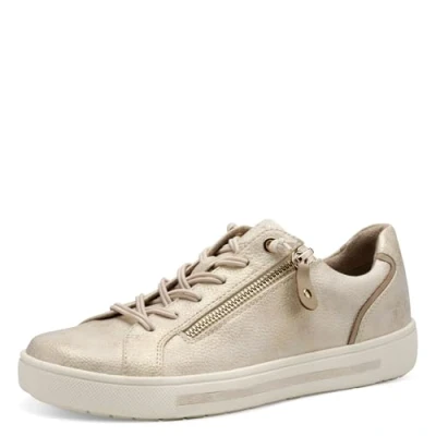 Abbildung von Jana Damen Sneaker flach mit Reißverschluss Vegan, Gold (Cloudy Gold), 38 EU