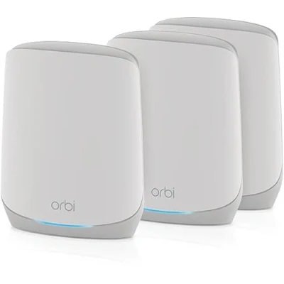 Abbildung von NETGEAR Orbi WiFi 6 Mesh WLAN System (RBK763S) Router mit 2 Satelliten Repeatern Abdeckung von bis zu 525 m², 75 Geräte AX5400 5,4 GBit/s