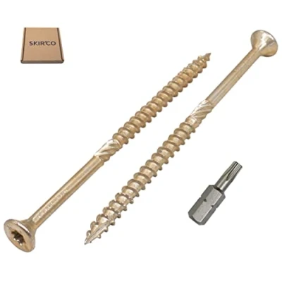 Abbildung von SKIR&#039;CO (20 Stück) Universal Verzinkter Stahl 5,0 x 90 mm Gelb Holzschrauben Senkkopf Torx Kopf Typ 17 Spanplattenschrauben (20, mm)