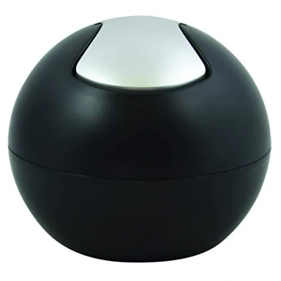 Abbildung von Spirella Kosmetikeimer 1 Liter Abfalleimer Schwingdeckeleimer Tischabfalleimer Bowl Schwarz matt