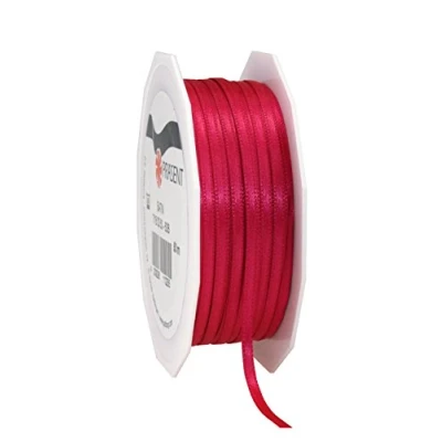 Abbildung von PRÄSENT C.E. Pattberg Satin Magenta, 50 m Satinband zum Einpacken von Geschenken, 3 mm Breite, Geschenkband Dekorieren &amp; Basteln, Dekoband, Anlass