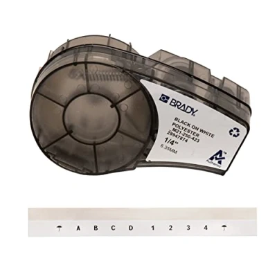 Abbildung von Brady (M21 250 423) Polyesterband für BMP21 PLUS; LAB 6.35 mm x 6.40 m Schwarz auf Weiß
