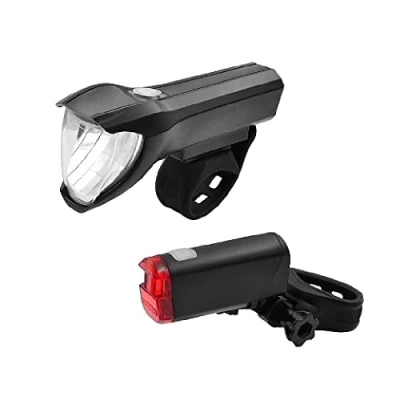 Abbildung von Fischer Fahrrad Beleuchtungs Set 50/25/15 Lux, Akku Leuchtenset, Front und Rückleuchte, mit USB Ladefunktion, 3 Leuchtfunktionen, Spritzwasserschutz nach IP44, StVZO zugelassen