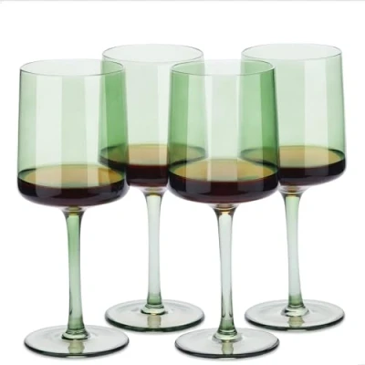 Abbildung von Navaris mintgrün getönte Weingläser 4er Set Farbige mit Stiel Stilvolle Design Glaswaren zum Servieren von Wein Cocktails Desserts