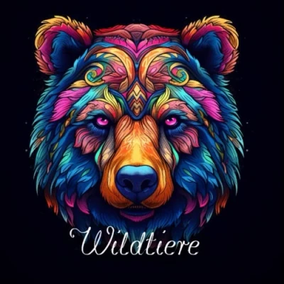 Abbildung von wilde Tiere das Malbuch mit schwarzem Hintergrund (Tier Malbücher)