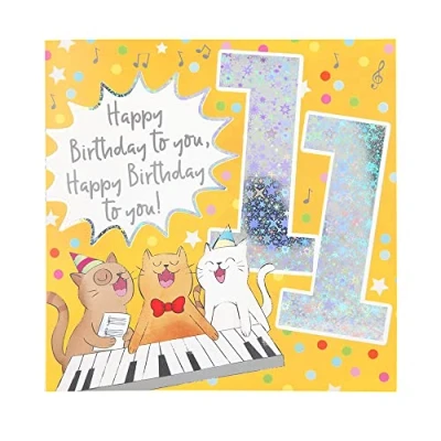 Abbildung von Depesche 11515 021 Zahlenkarte zum 11. Geburtstag mit Musik, veredelte Klappkarte originellem Innentext, inkl. Umschlag, Format 15,5 x cm