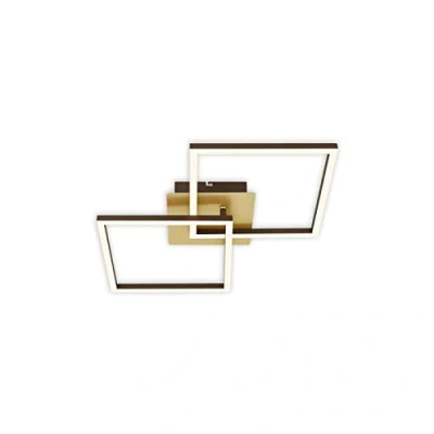 Abbildung von BRILONER Leuchten Deckenlampe LED, Stufenweise Dimmbar, schwenkbare Deckenleuchte LED Frame, Goldfarbig Braun, 620x368x73 mm, 3210 017