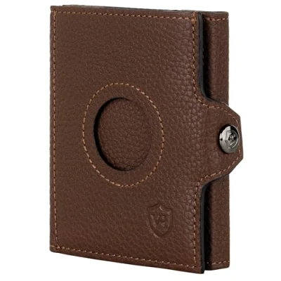 Abbildung von VON HEESEN Airtag Slim Wallet mit RFID Schutz Portmonee Herren klein aus echtem Leder Mini Geldbörse Kreditkartenetui Kartenetui Portemonnaie Geldbeutel (Dunkelbraun)