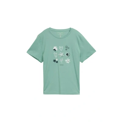 Abbildung von TOM Tailor CREW NECK Tshirt print, Damen, Größe: 3XL, Bleeched green