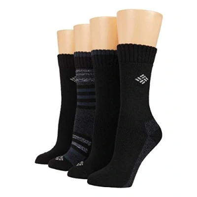 Abbildung von Columbia Damen 4 Pack Moisture Control Crew Socken, Schwarz Spacedye, 36.5 43 EU (4er Pack)