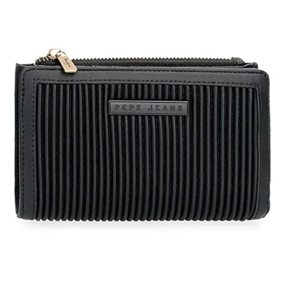 Abbildung von Pepe Jeans Aurora Geldbörse mit schwarzem Kartenhalter 17x10x2 cm Kunstleder