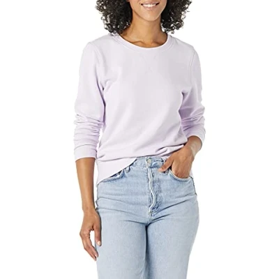 Abbildung von Amazon Essentials Damen Sweatshirt aus French Terry Fleece mit Rundhalsausschnitt (Erhältlich in Übergröße), Lila, M