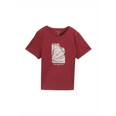 Abbildung von TOM Tailor CREW NECK Tshirt print, Damen, Größe: XS, Burnt russet