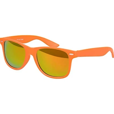 Abbildung von Balinco Sonnenbrille UV400 CAT 3 CE Rubber mit Federscharnier für Damen &amp; Herren (orange rot/orange verspiegelt)