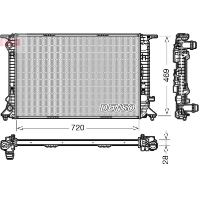 Abbildung von DENSO DRM02022 Kühler, Motorkühlung 720 467 28 AUDI: A4 B8 Avant, Q5, A6 C7 Avant