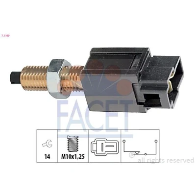 Abbildung von FACET 7.1169 Bremslichtschalter mechanisch M10x1,25 Made in Italy OE Equivalent MITSUBISHI: PAJERO 2