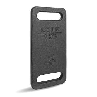 Abbildung von Yes4All ZXSV Gusseisen Ruck Plate Gewichte, 9 KG 20 PFUND, Schwarz Einzeln