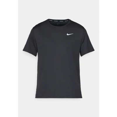 Abbildung von Nike Dri Fit Miler UV Laufshirt Herren Schwarz, Grau, Größe M