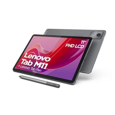 Abbildung von Lenovo Tab M11 Tablet mit Touchscreen 11 Zoll WUXGA (Prozessor MediaTek Helio G88, 8 Kerne, 4 GB RAM, eMMC 128 GB, Pen, Android 13, WiFi + Bluetooth) Luna, Grau